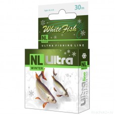 Леска зимняя AQUA NL ULTRA WHITE FISH (Белая рыба) 30m 0,12mm, цвет - светло-голубой, test - 1,80kg